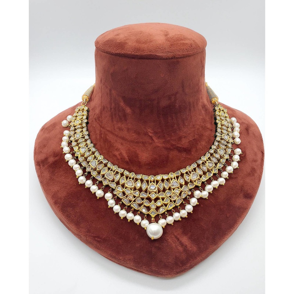 Gold Necklace with UnCut Diamond (POLKI)